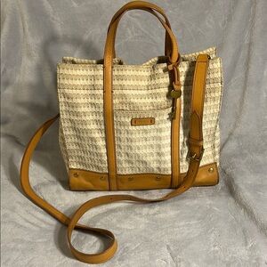 FOSSIL Carmen Tan and Cream Crossbody/Tote